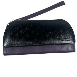 Rogue Wallet RFID Shielded Purple & Black Leather Multiple Card Slots 4 x 8